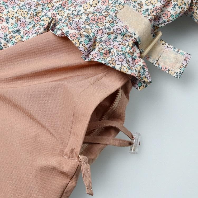 ななまる　新品110小花柄切替スノーコンビ・スノーウェア