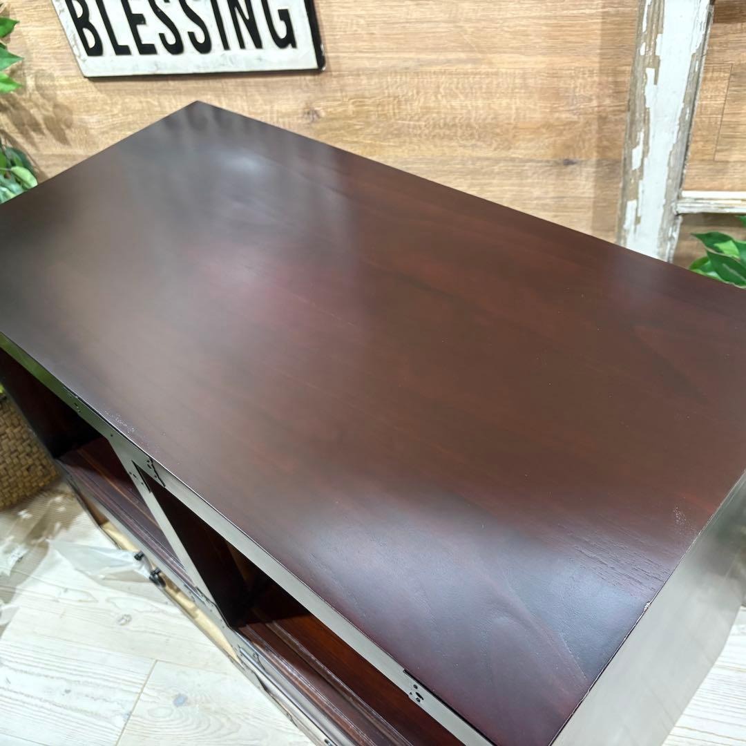 訳あり品！【104】民芸家具木製桐材天然無垢和水屋タンス L和室和風収納箪笥