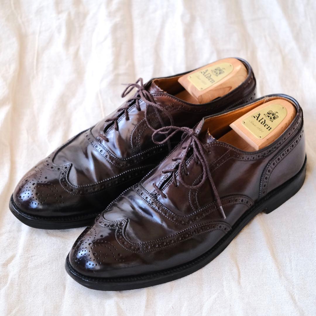 Aldenオールデン974バーガンディコードバンフルブローグ10.5D