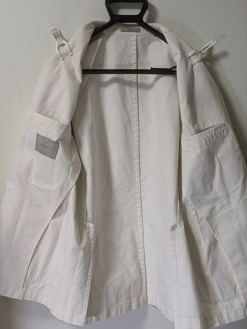 ★ボリオリ COAT メンズテーラードジャケット 50 綿 オフホワイト