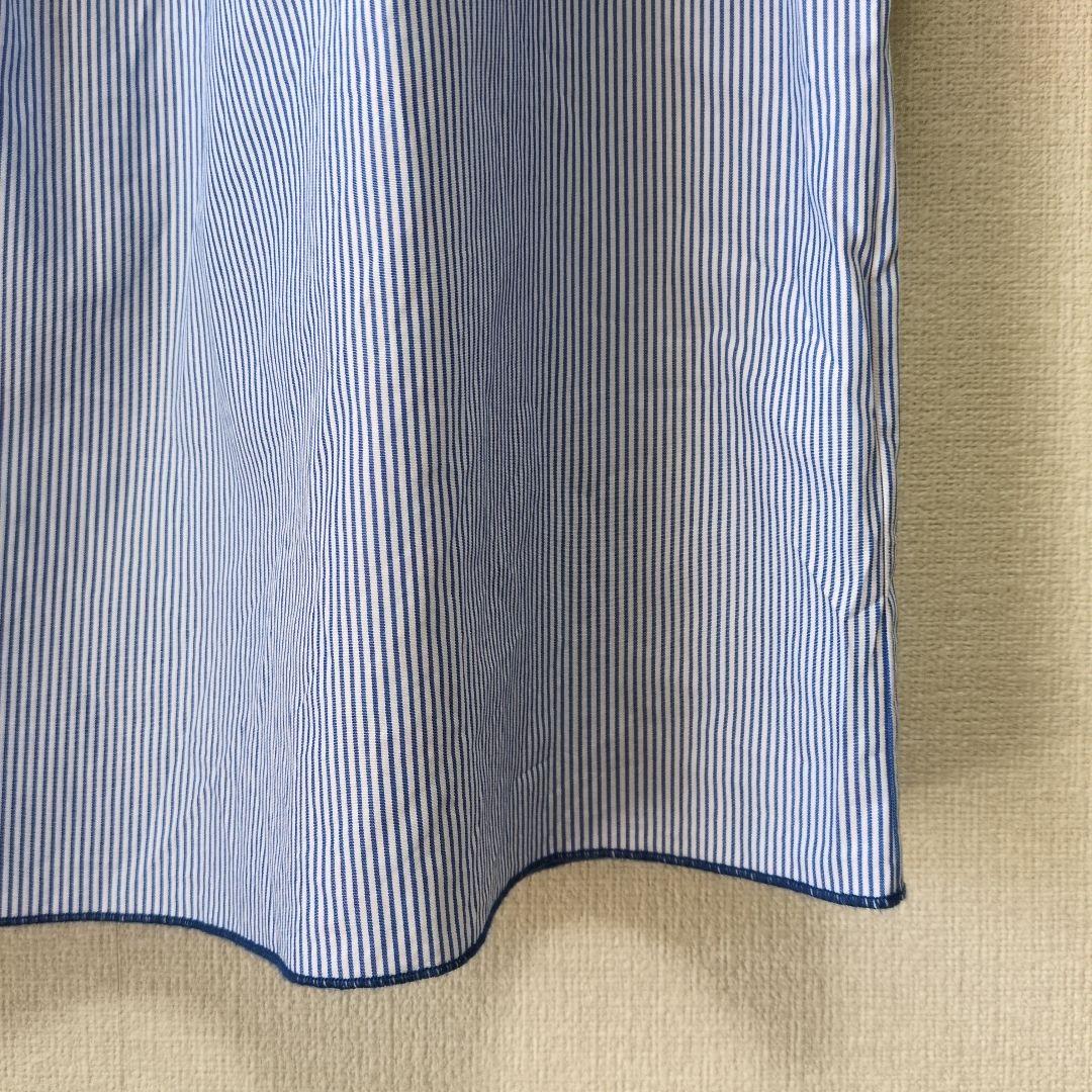 再値下げ！アルベロベロ♥️ぶたさん刺繍影絵　異素材パッチワークチュニック　ブルー