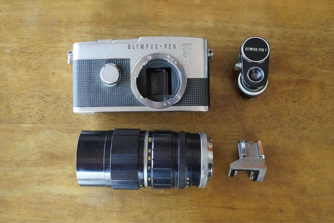 ペンF＋50-90ズーム＋メーター、シュー