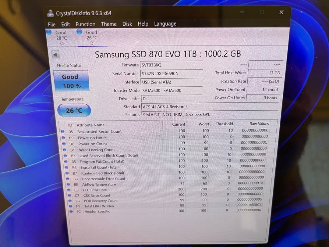 内蔵型SSD Samsung 870 EVO 1TB SATA 2.5\" SSD