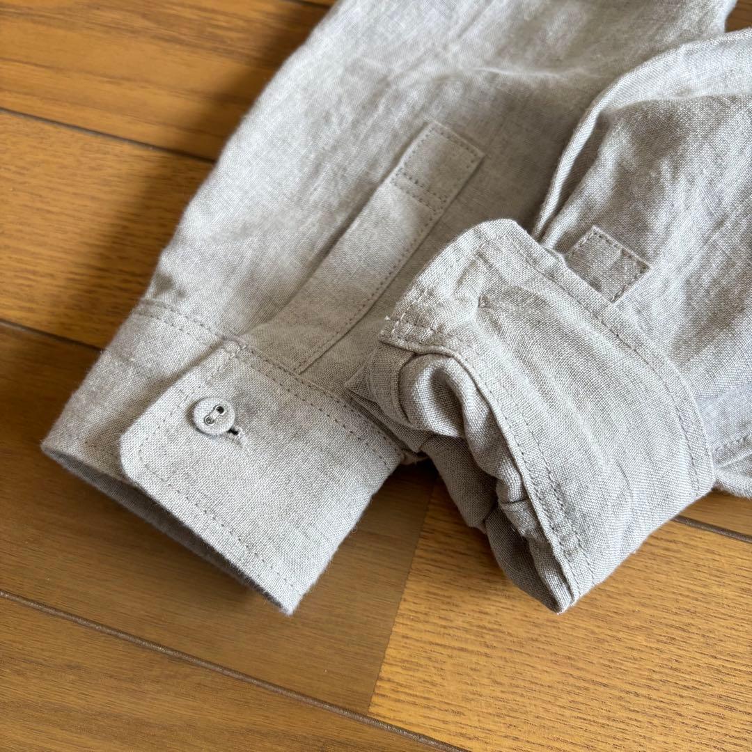 GRANDMA MAMA DAUGHTER スタンドカラーリネンワンピース