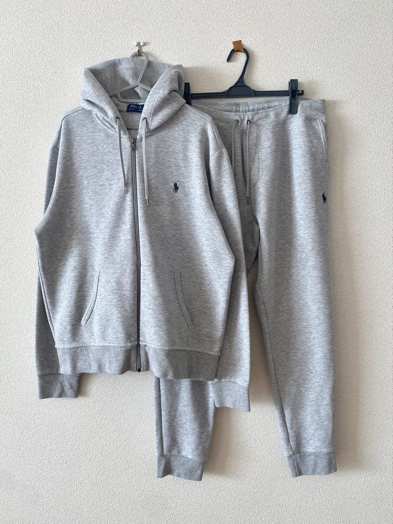 ラルフローレン メンズ スウェット セットアップ グレー L ジップ パーカー
