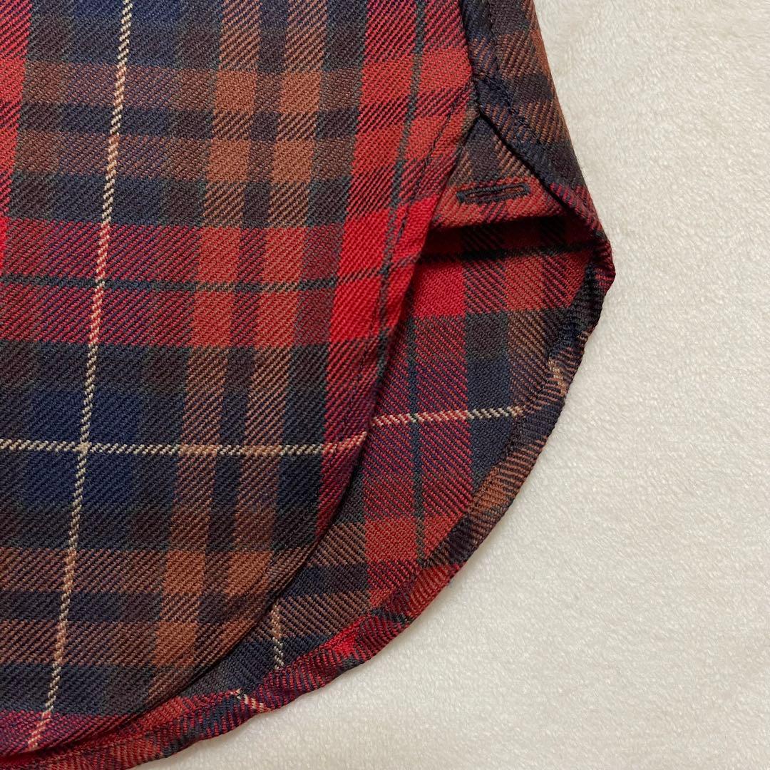 タグ付き 23区 ロキャロン チェック柄 ウール シャツ 大きいサイズ 44