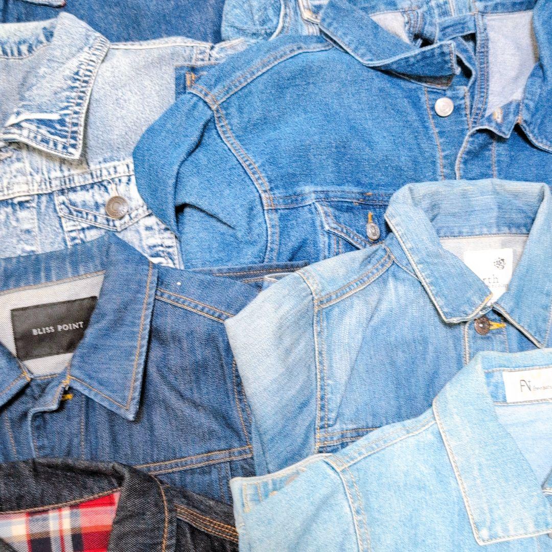 専用Ｇジャン デニムジャケット35着まとめ売りリメイク素材 リペア生地 パッチ