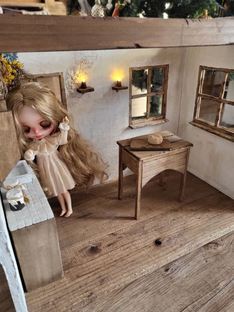 背景ボード　ミニチュアハウス　ドールハウス　アンティーク　ブライス　1/6サイズ