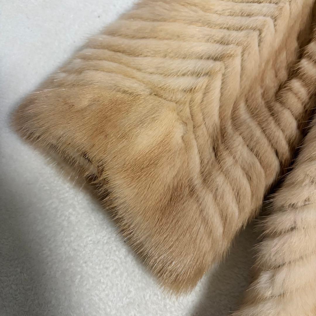 金サガ サガミンク ミンクコート ファーコート 毛皮 リアルファー ホワイト