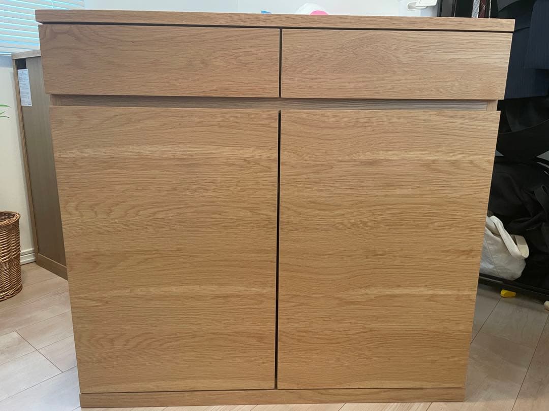 【美品】無印良品 木製キャビネット・木扉・オーク材【廃盤】