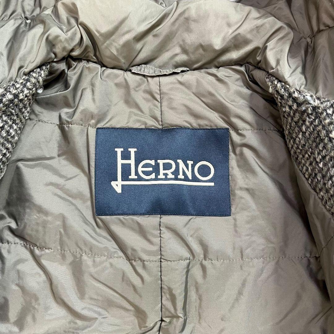 【 大きいサイズ 】 ヘルノ　ダッフルコート　ミックスツイード　フード　ポケット