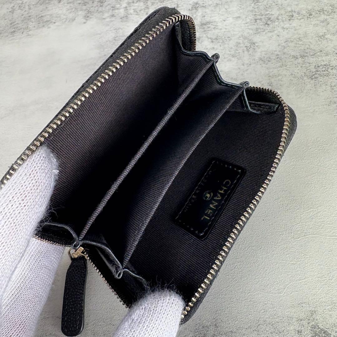 CHANEL キャビアスキン　マトラッセ　ケース　カードケース