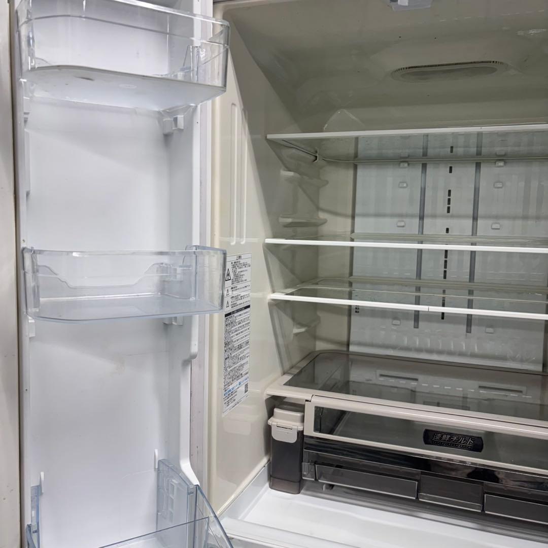 577 大型冷蔵庫　6ドア　観音開き　鏡面　500L強　半年保証