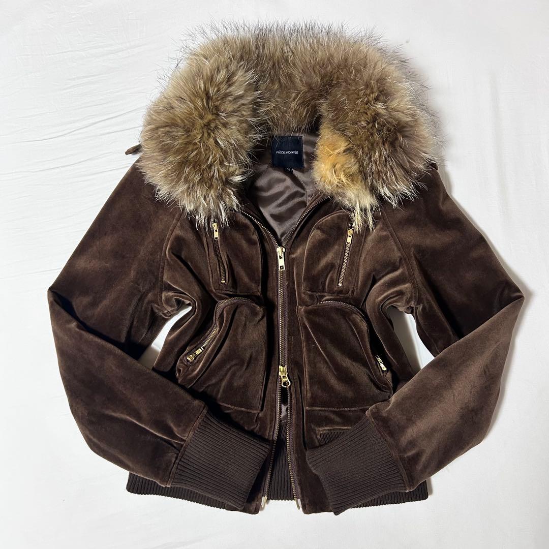 y2k ファー付きパーカー ベロア グランジ 平成ギャル