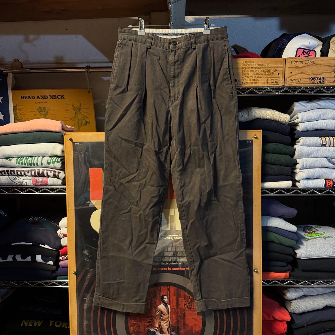 希少 90s ラルフローレン 2タック 人気カラー 茶 フェード