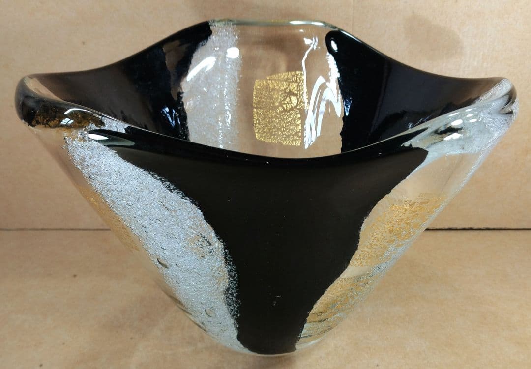 【本物保証】岩田藤七(文化功労者) ガラス花器 共箱 写生銘入り激レア希少品