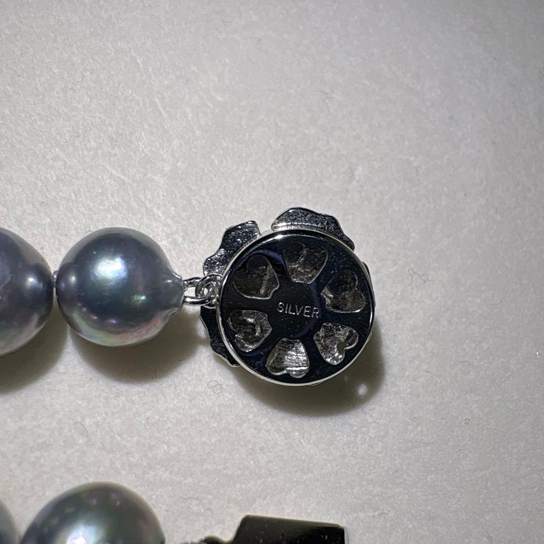 大珠あこや✨パール 本真珠 ブルー 約41.5cm 約8.8-9.5㎜