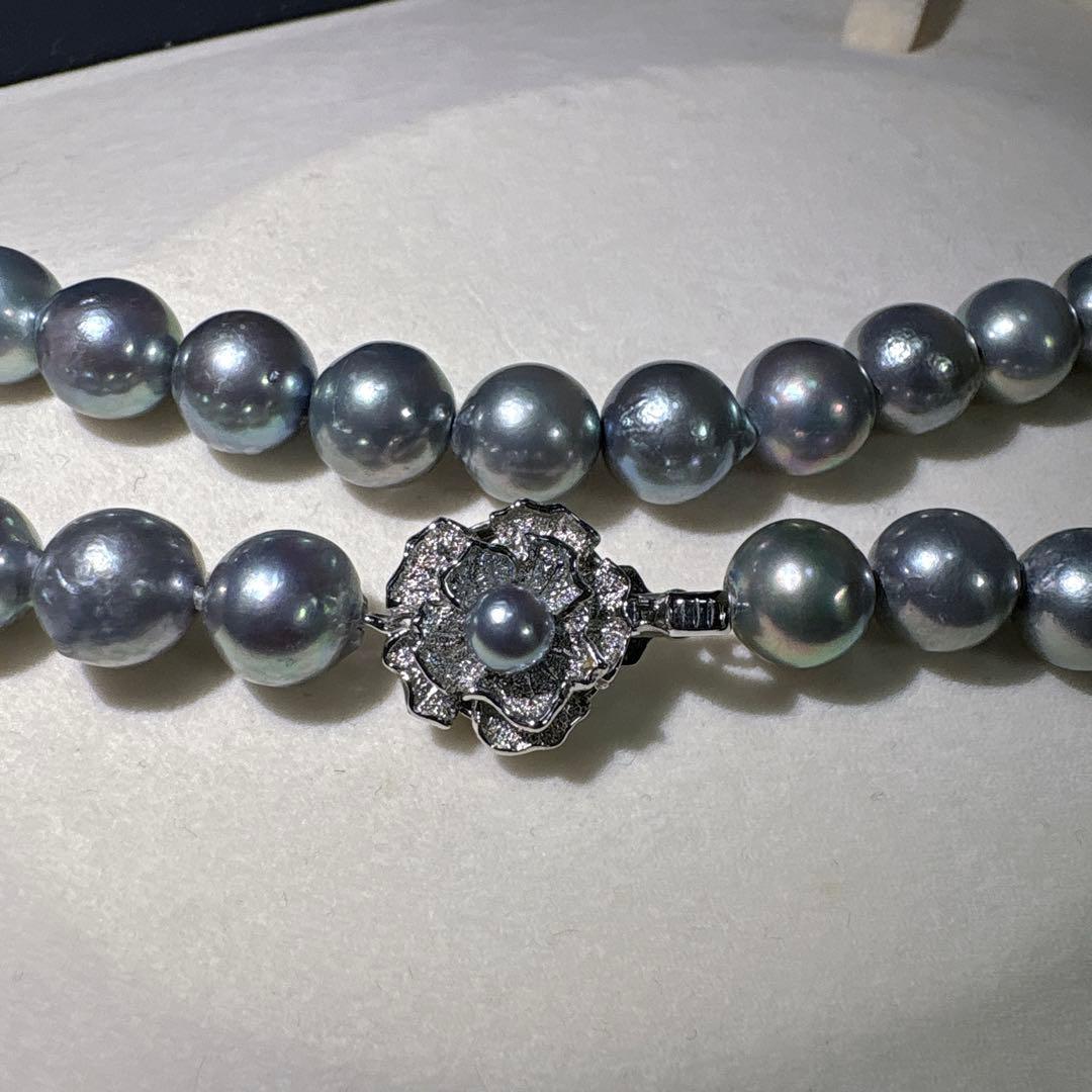 大珠あこや✨パール 本真珠 ブルー 約41.5cm 約8.8-9.5㎜