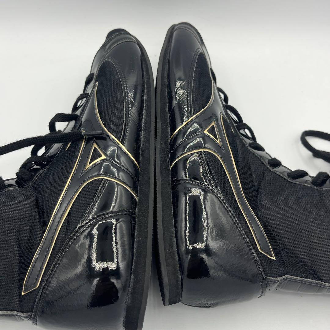 ミズノ ボクシングシューズ ブラック×ゴールド　サイズ