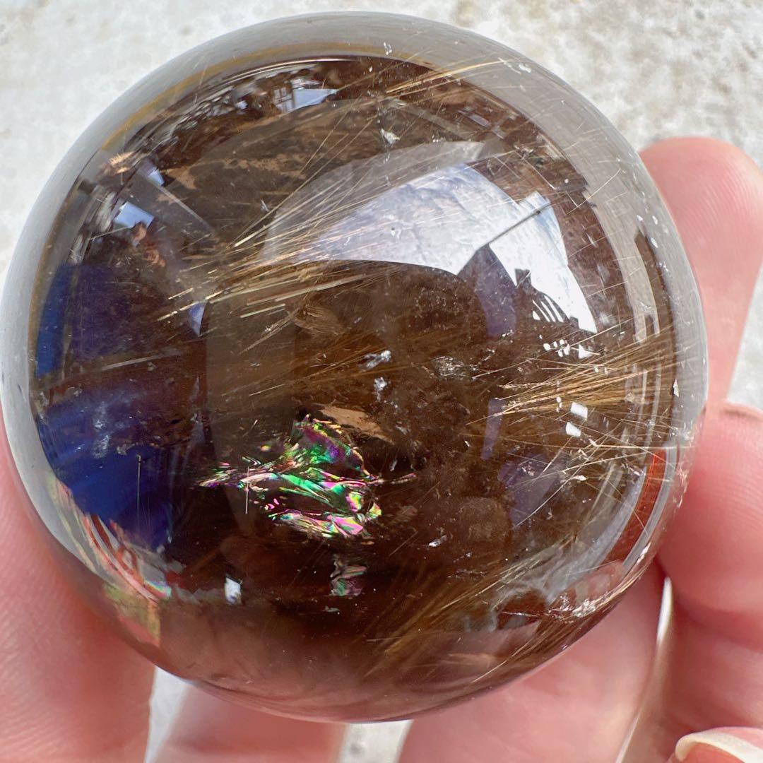 天然石ルチルクォーツのスフィア　ご購入前に在庫確認必要D.435