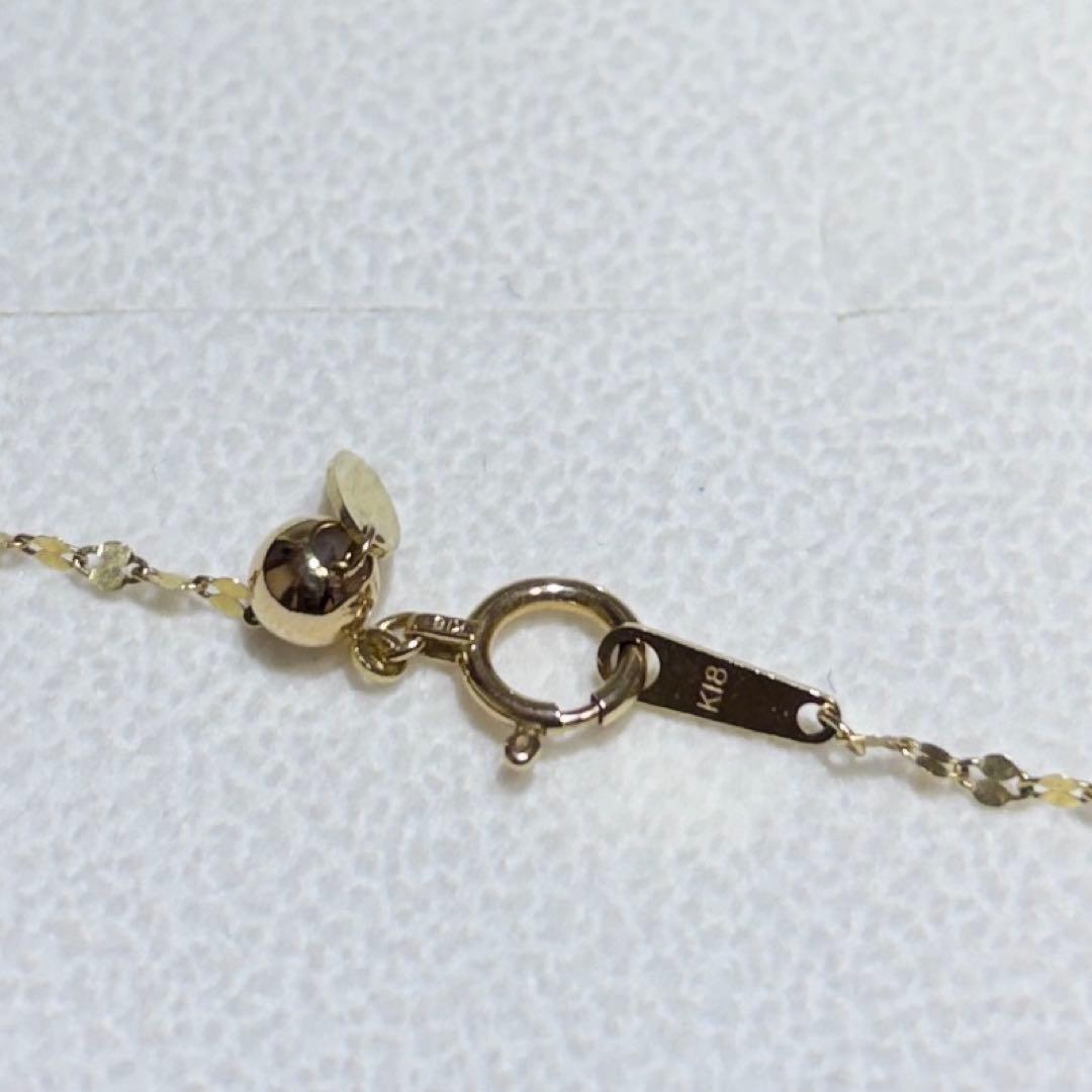 K18 18金 ペタルチェーンネックレス 45cm アジャスター　約1.2g