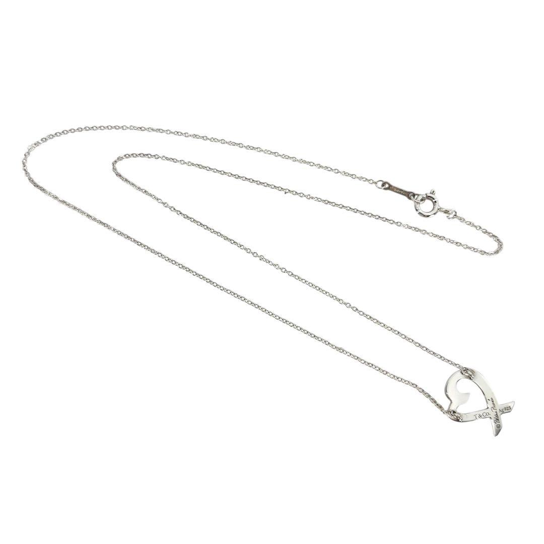【光沢艶感仕上げ】 ティファニー ラビングハート ネックレス シルバー925