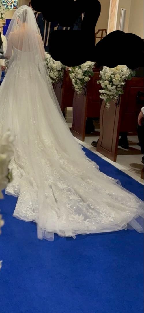 アニヴェルセル/ウェディングベール レース装飾 グリッター入り【美品】