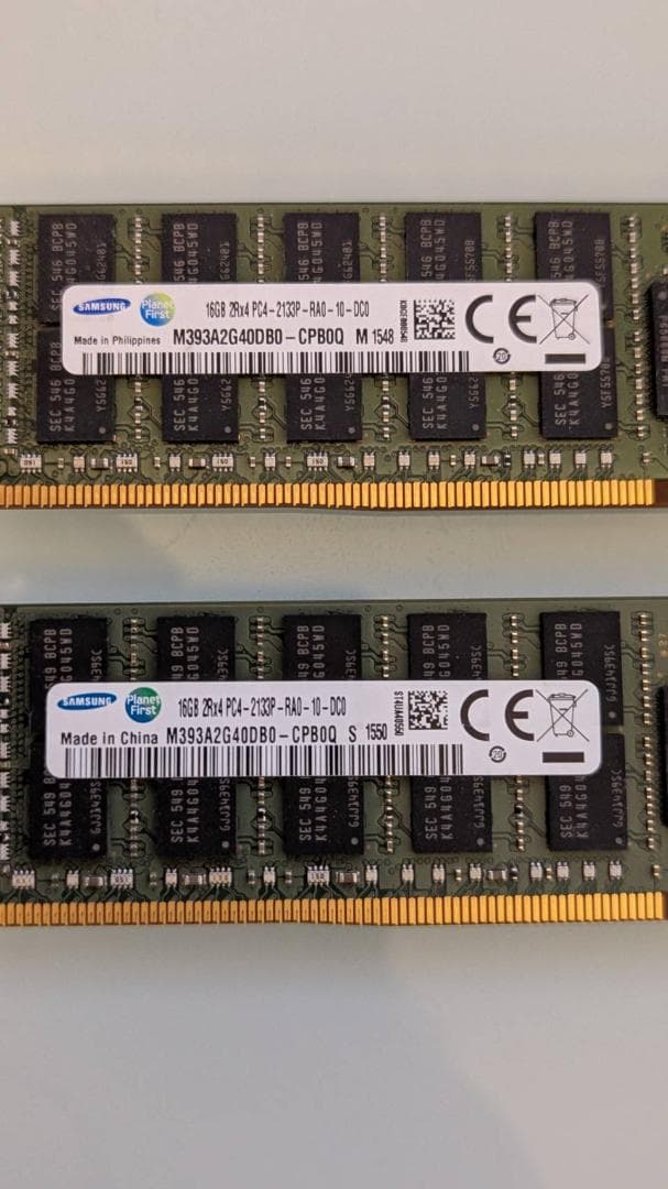 Samsung DDR4 16GBx2枚 計32GB PC4-2133P