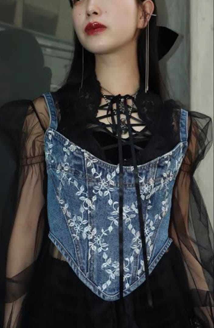 FETICO ローズデニムビスチェ　サイズ1