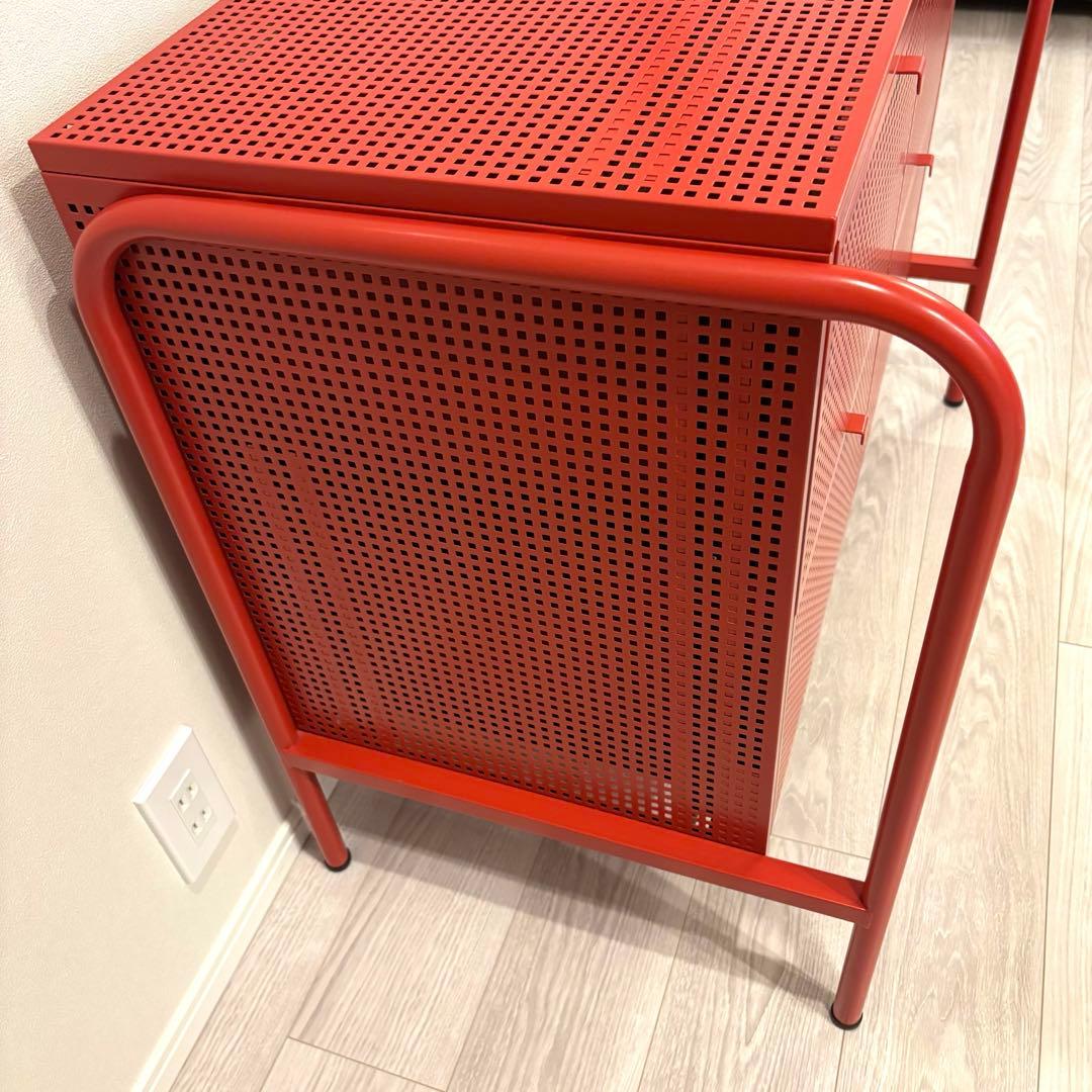 【廃盤品】IKEA キャビネット ニッケビー レッド