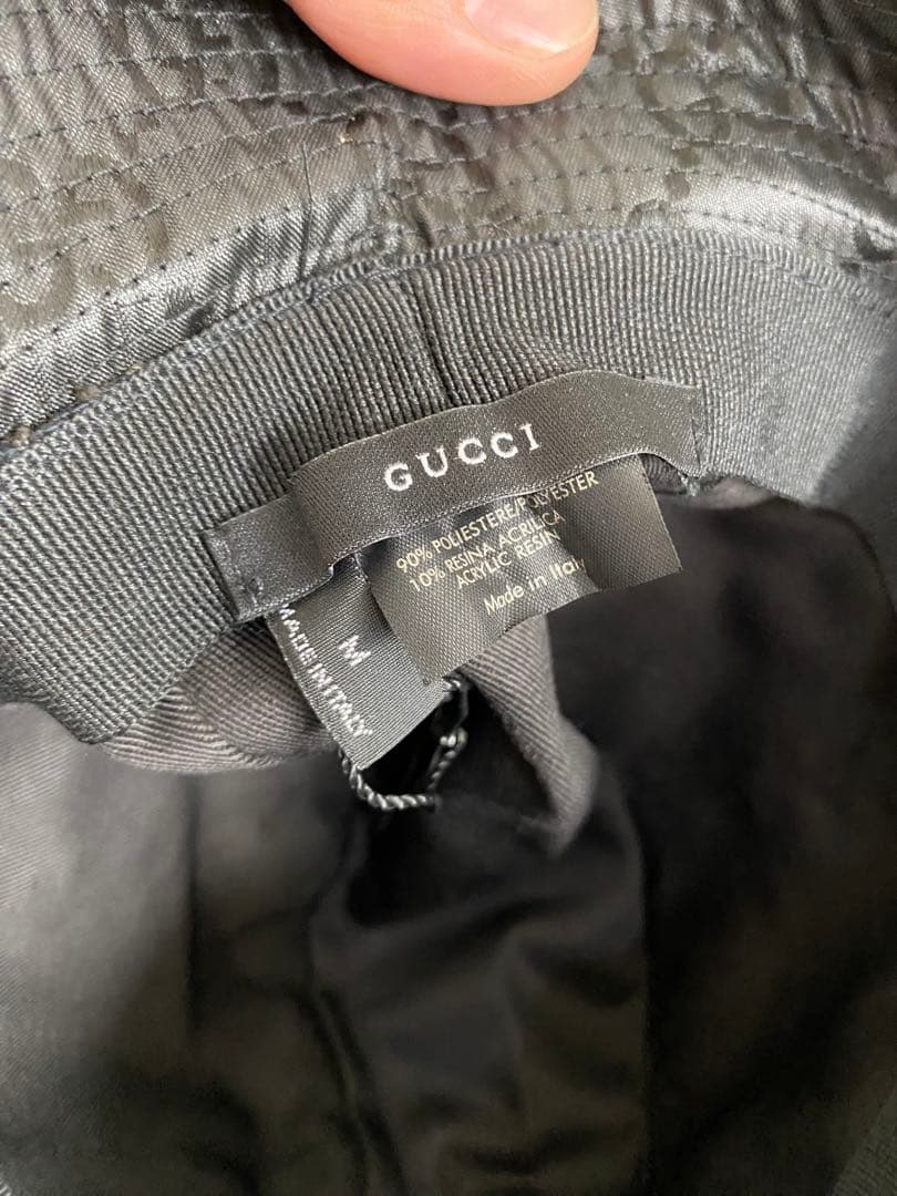 ヴィンテージ　GUCCI GGブラック バケットハット