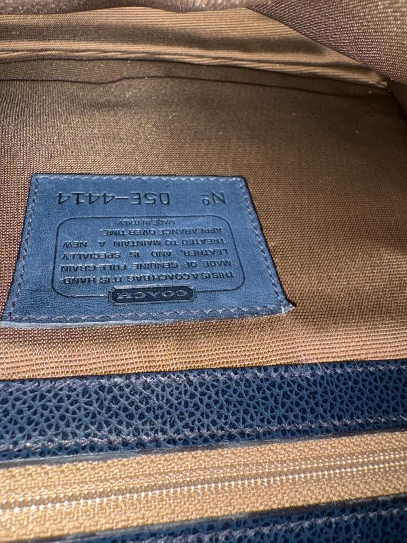 Coach ネイビー レザー ハンドバッグ DSE-4414 ZB0048