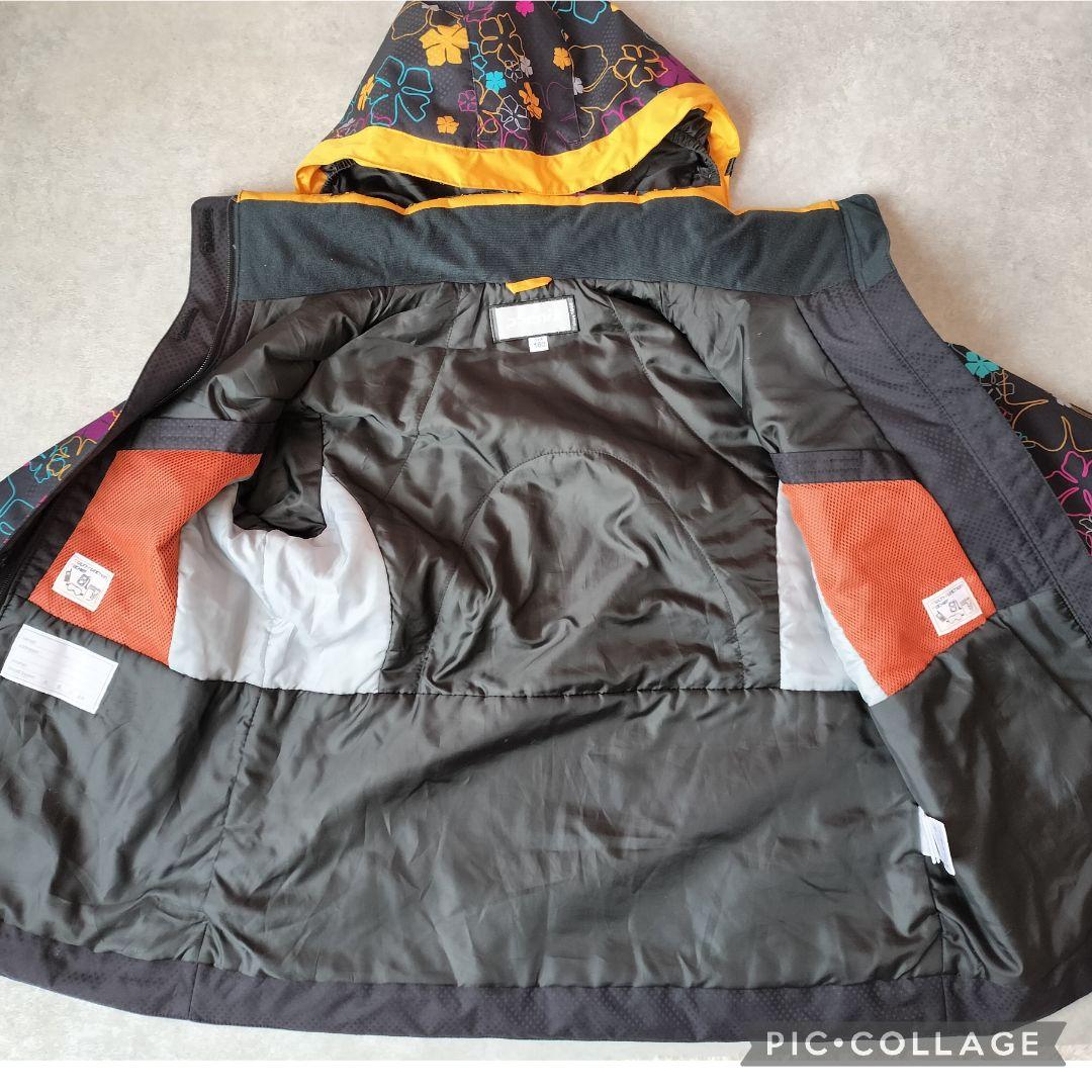 美品 Phenix スキーウェア 女の子 160 150 上下 黒×ピンク 花柄