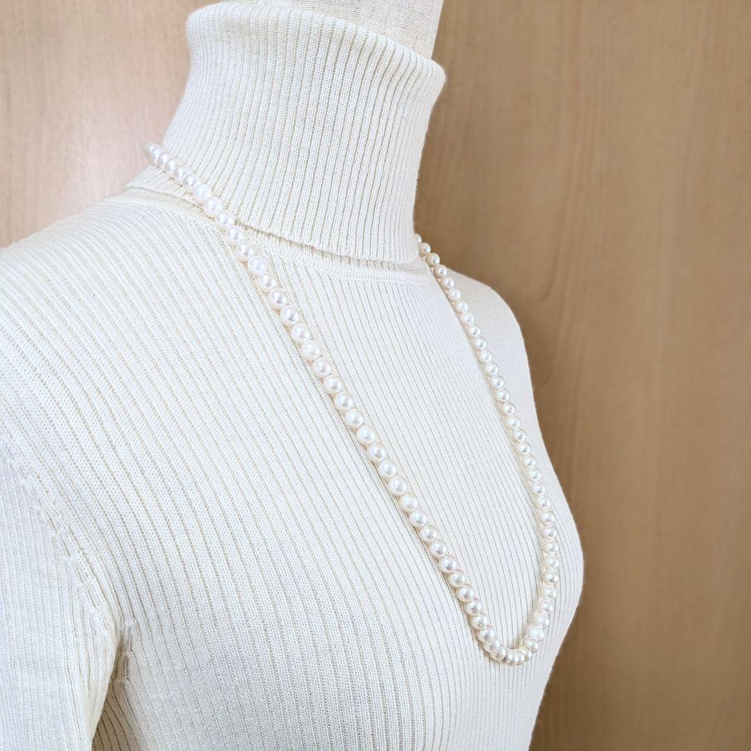 SVあこや本真珠ネックレス　約7.0mm　70cm ホワイト白色系　セミロング