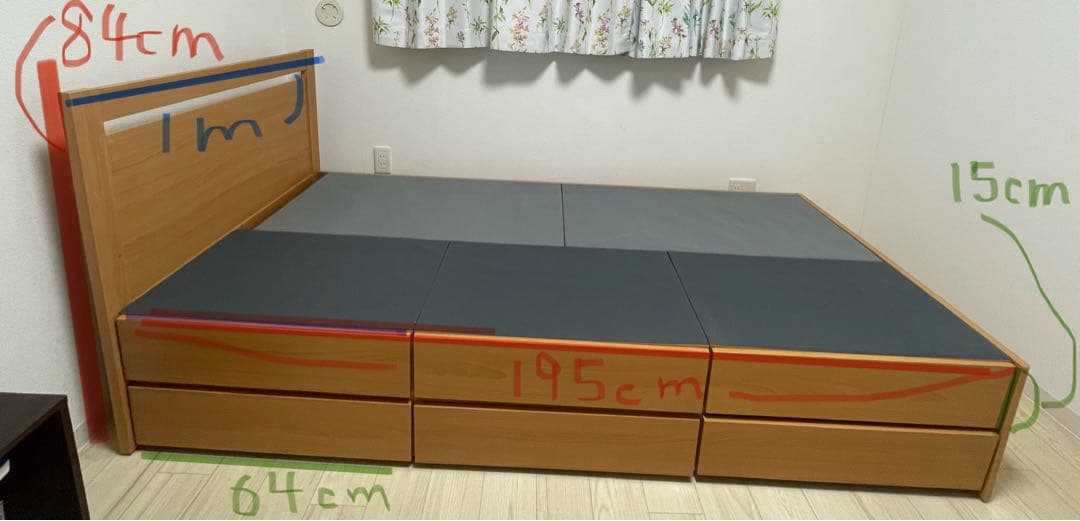 収納付きシングルベッド