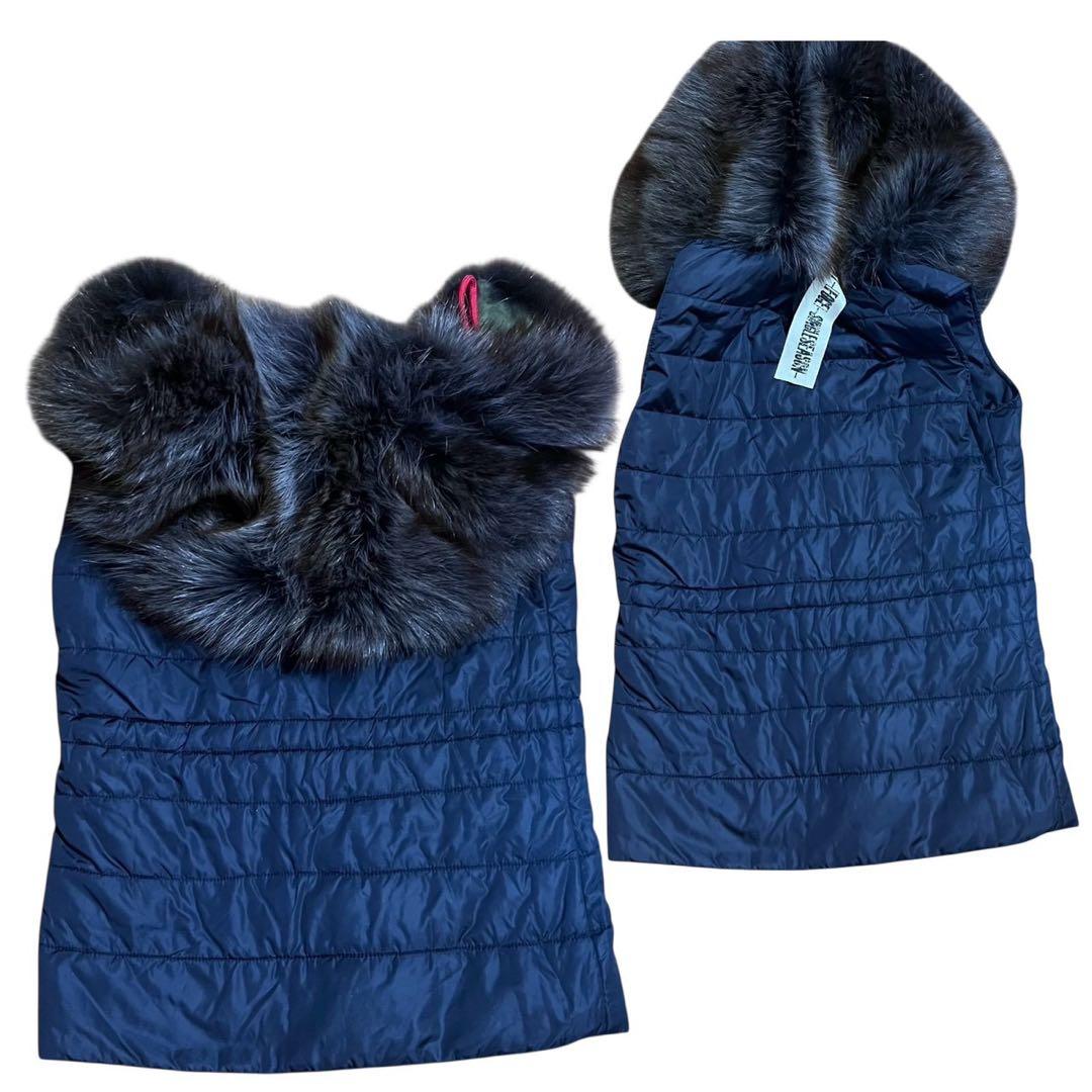 レア♡ イタリア製！リアルレザー　リアルファー　スパンコール　3ウェイ　アウター