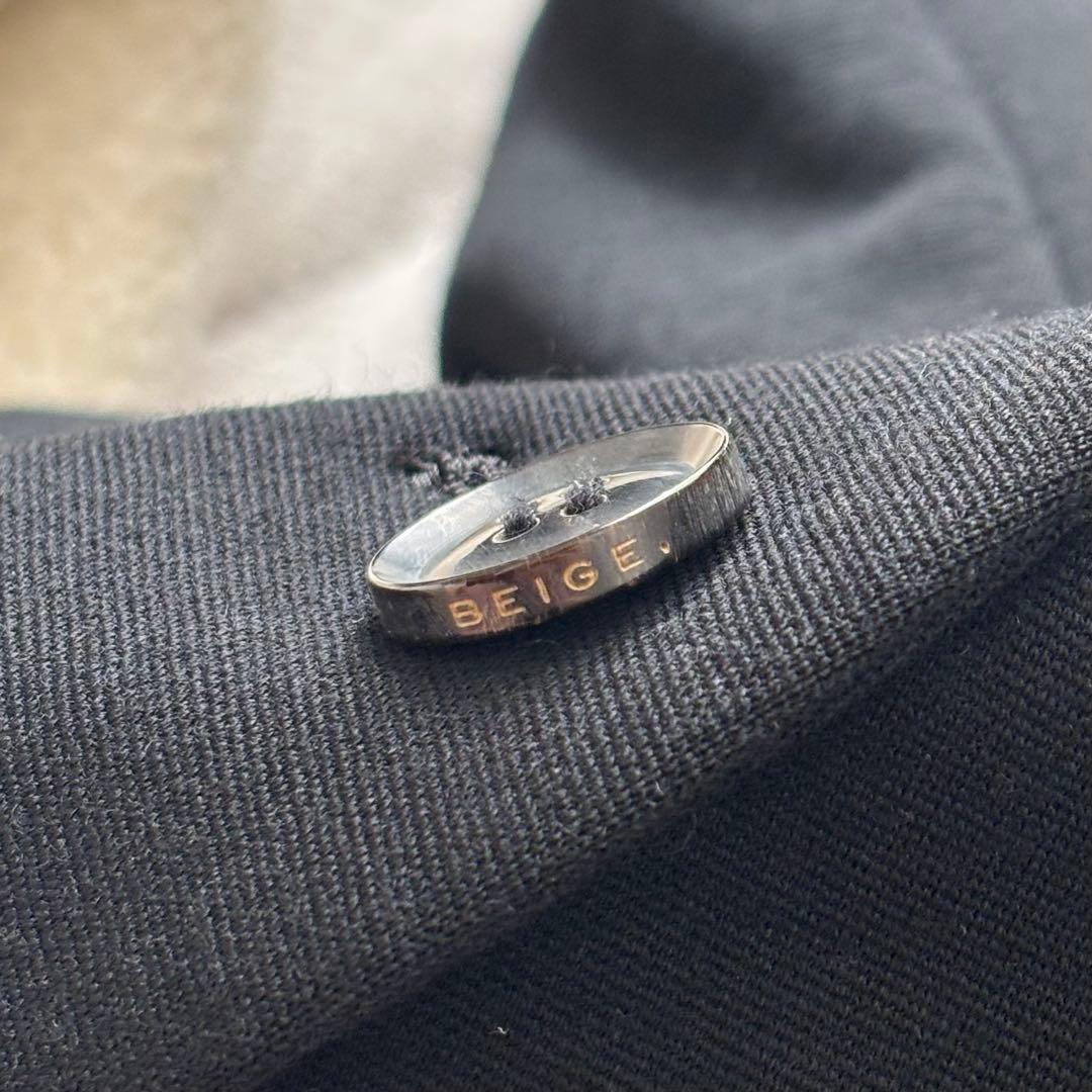 極美品✨ベイジ ノーカラージャケット スーツ セットアップ 日本製 黒 2