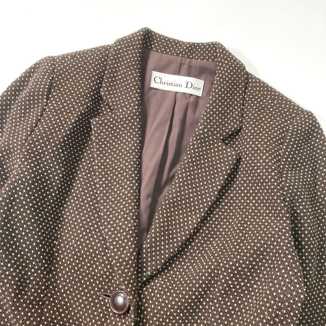 クリスチャンディオール Dior テーラードジャケット ドット ウール