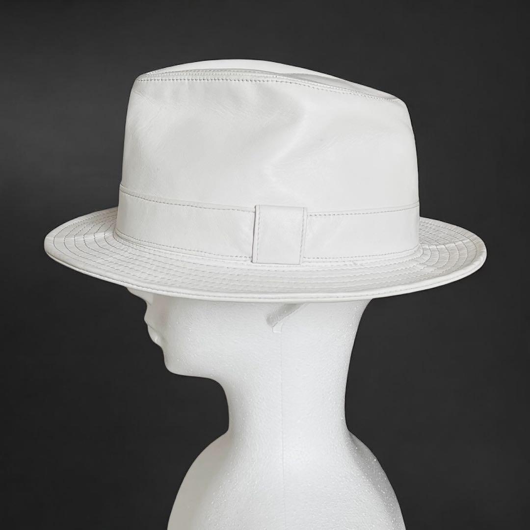 90s Y's for men × Borsalino レザー ハット ホワイト