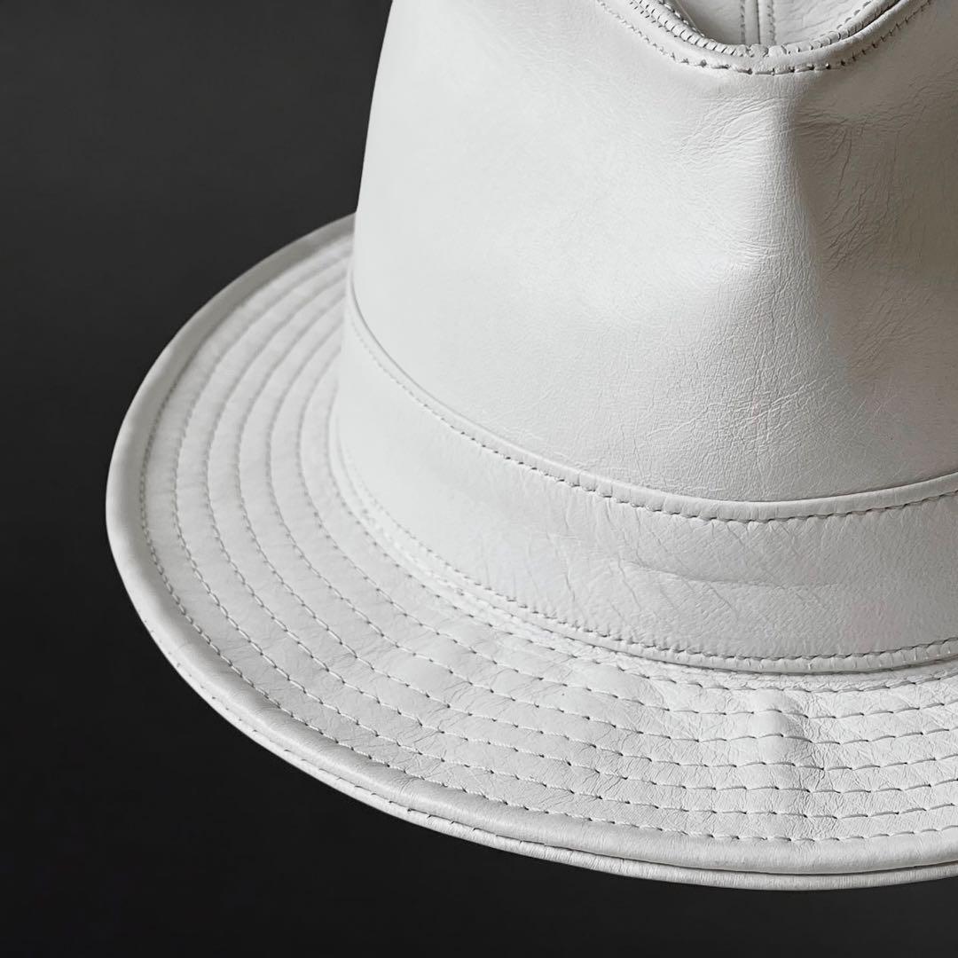 90s Y's for men × Borsalino レザー ハット ホワイト