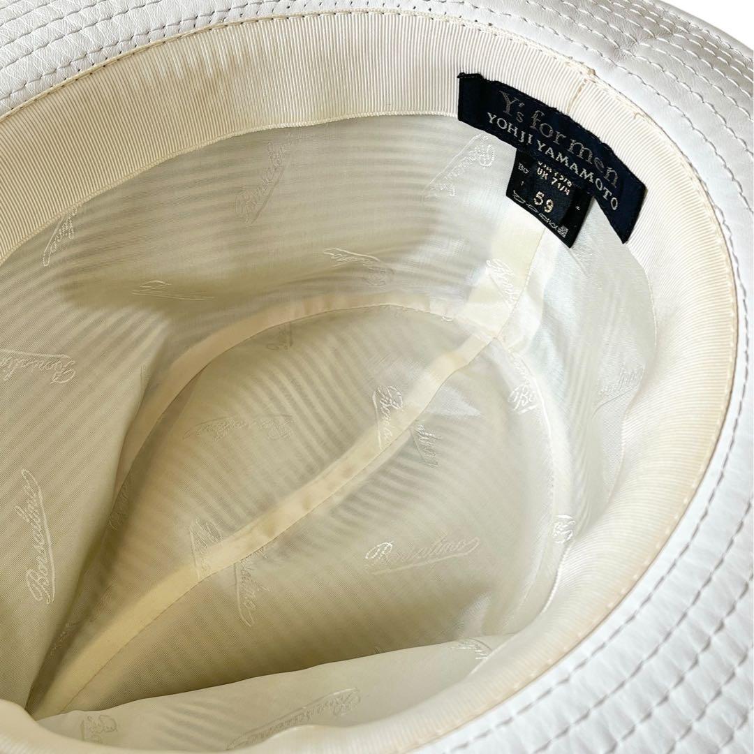 90s Y's for men × Borsalino レザー ハット ホワイト