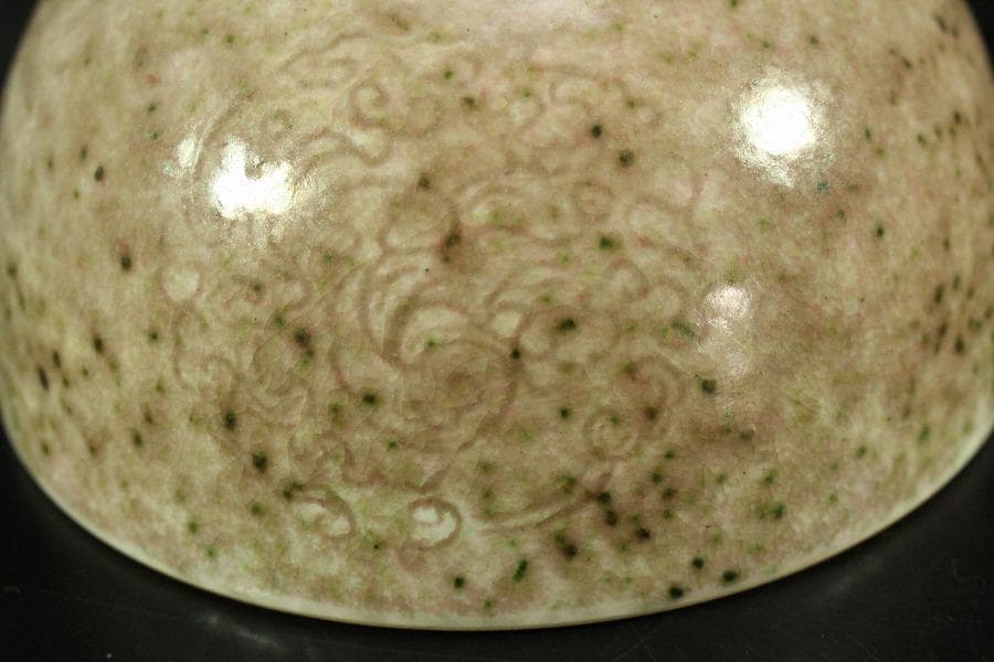 中国美術 釉裏紅 刻龍紋 壷(K-A720)