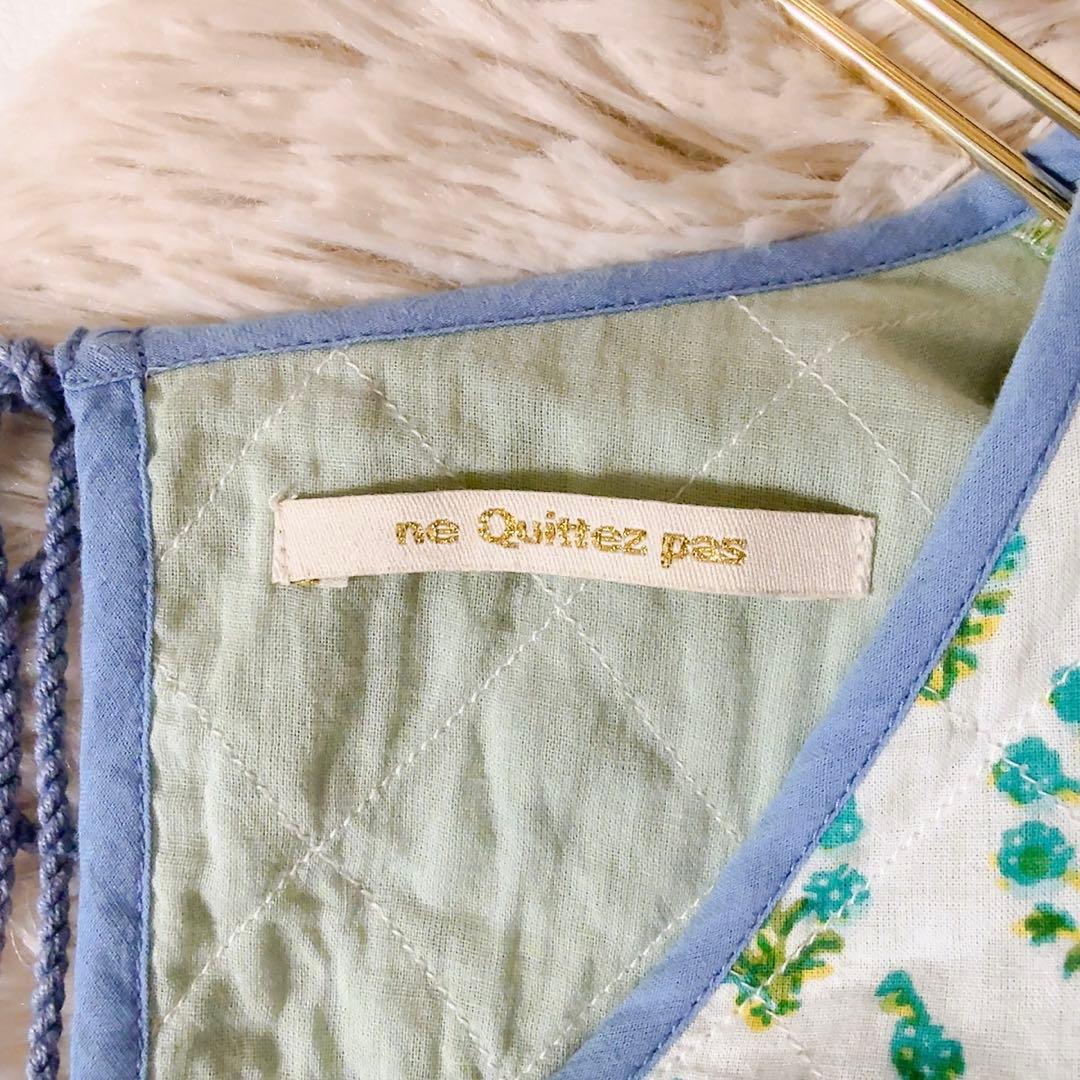 極美品ꕥヌキテパ 完売色 コットンボイルエスニックプリントギャザードレス M