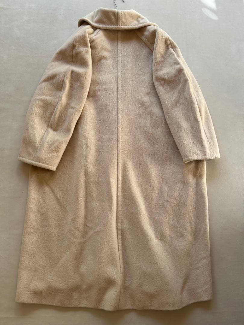 277美品マックスマーラ白タグ上質ウールカシミア上品ロングコートベージュ