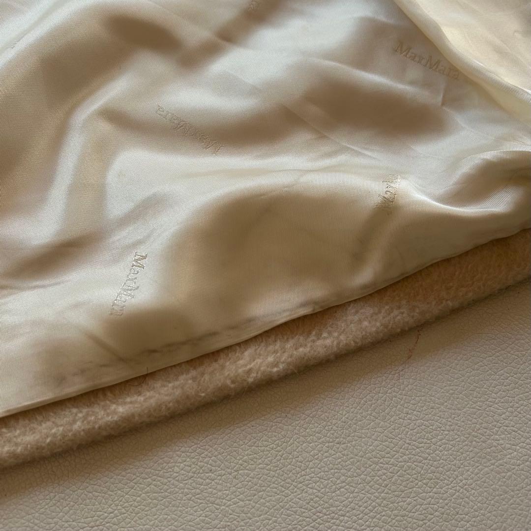 277美品マックスマーラ白タグ上質ウールカシミア上品ロングコートベージュ