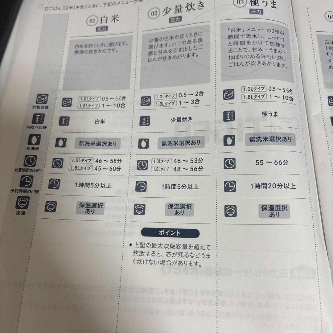 2024年 タイガー圧力IHジナー炊飯器〔炊き立て）