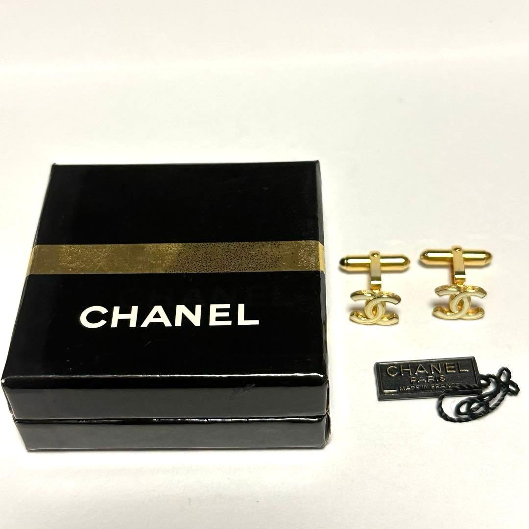 シャネル　CHANEL　カフスボタン　カフスリンク　ココマーク　ゴールド　極美品