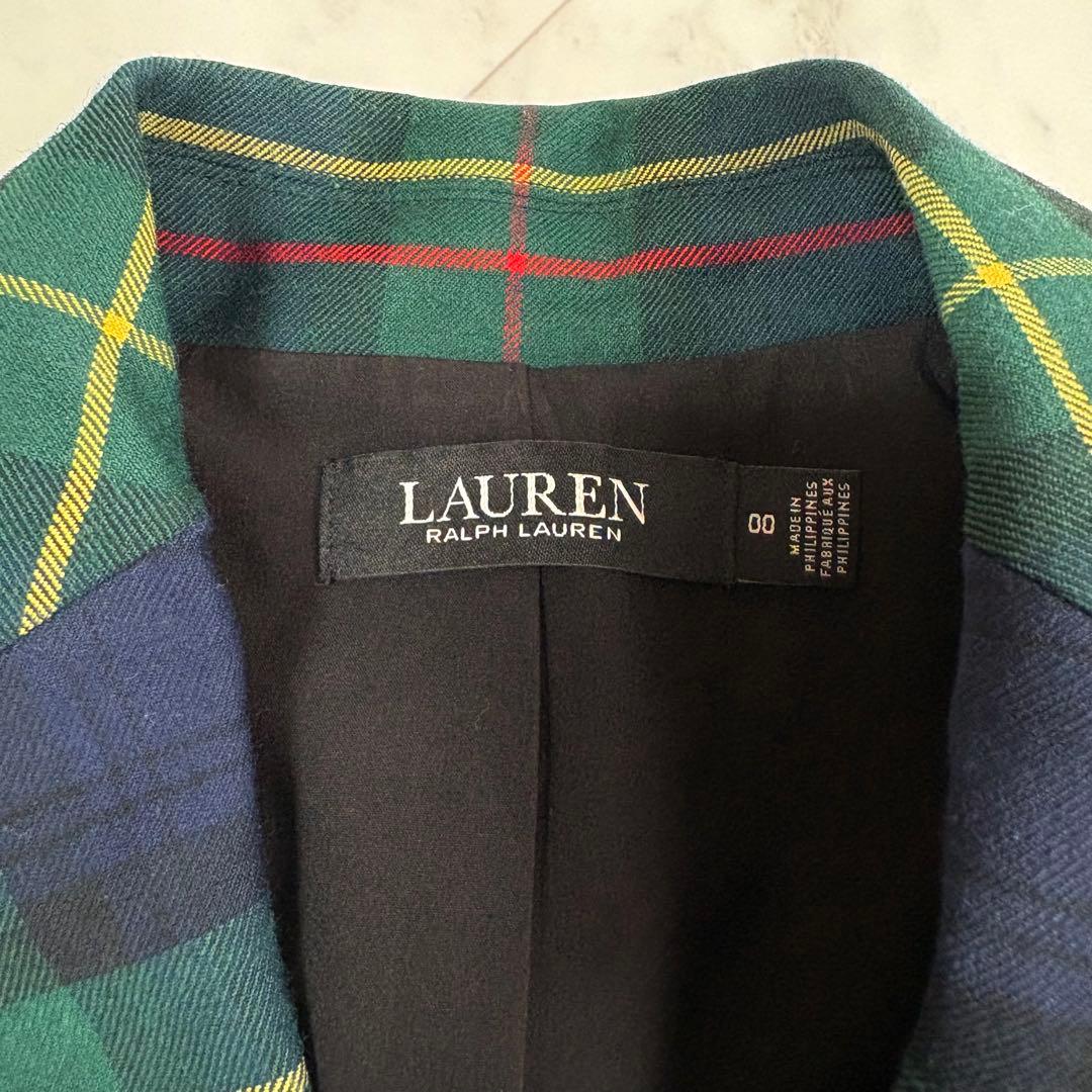 【ローレンラルフローレン】テーラードジャケット　ブリオン刺繍　洗える　チェック