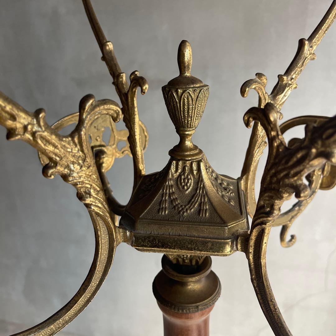 イタリア製 ハンガーポール ハンガーラック 輸入家具 チーク真鍮 ゴールド