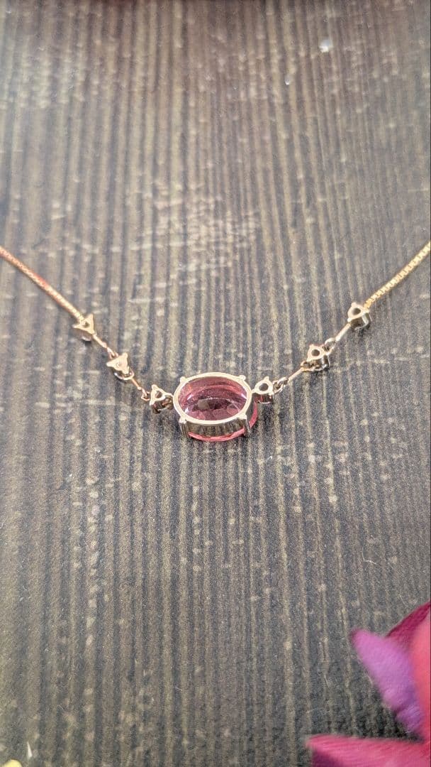 天然ロードクロサイト　 (インカローズ) オーバルミックス カット ネックレス